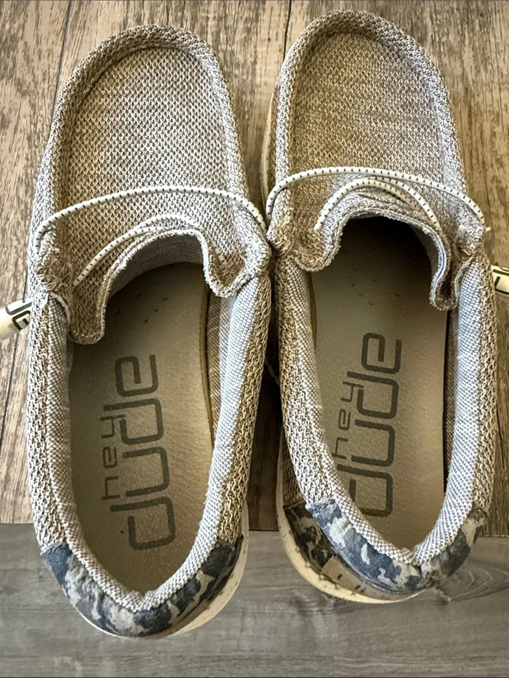 Hey Dude Knit Slip-On Shoes in Taupe Beige